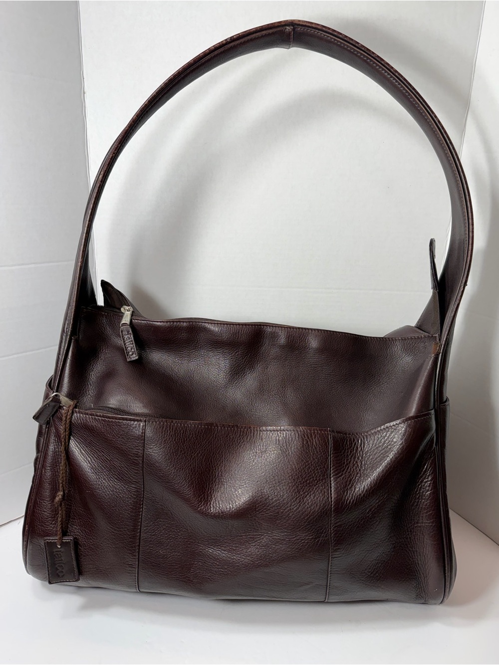 beautiful rare XL ergo latico leather Shoulder Bag in Dark Brown